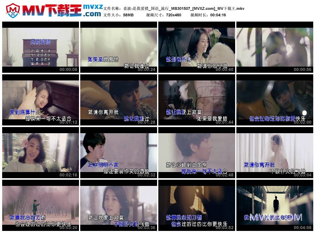 喜波-是我爱错_国语_流行_MB301507